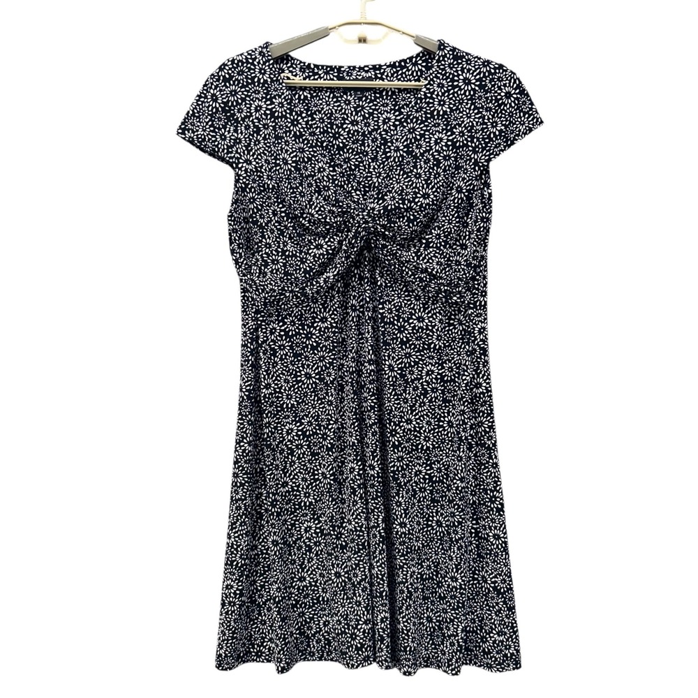 Elegant Black and White Floral Dress